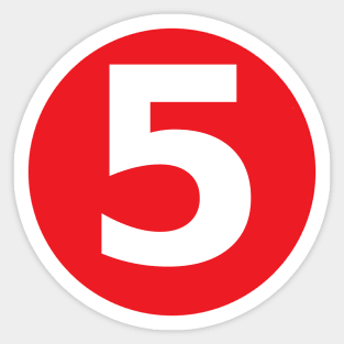 Number 5 Big Red Dot Letters & Numbers Sticker